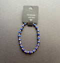 blaue facettierte Lapislazuli Perlen Armband mit Rose Abstandsperlen
