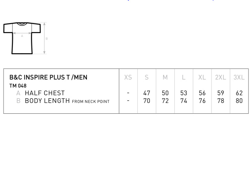Größentabelle zum Abgleichen vor der Bestellung