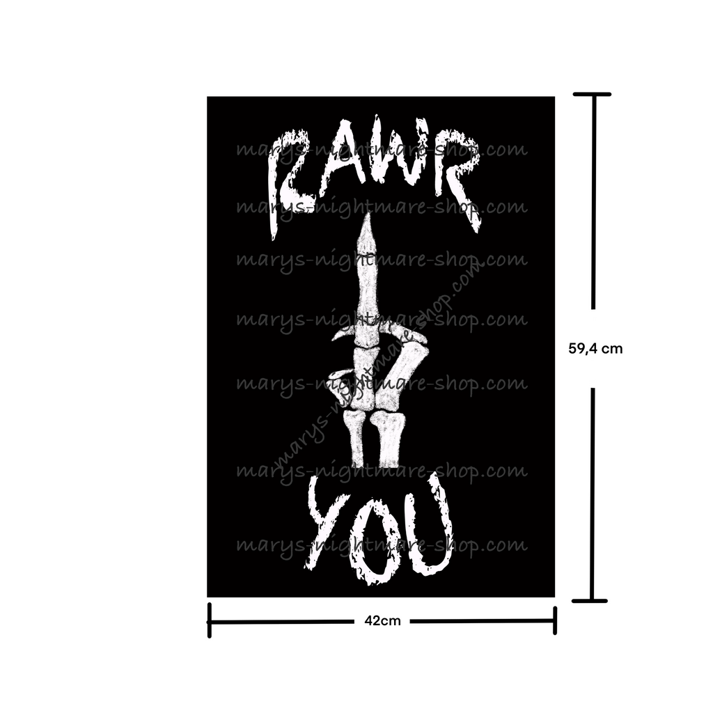 maße 42cm x 59,4 cm Poster Mary Nightmare Dinosaurier Kralle