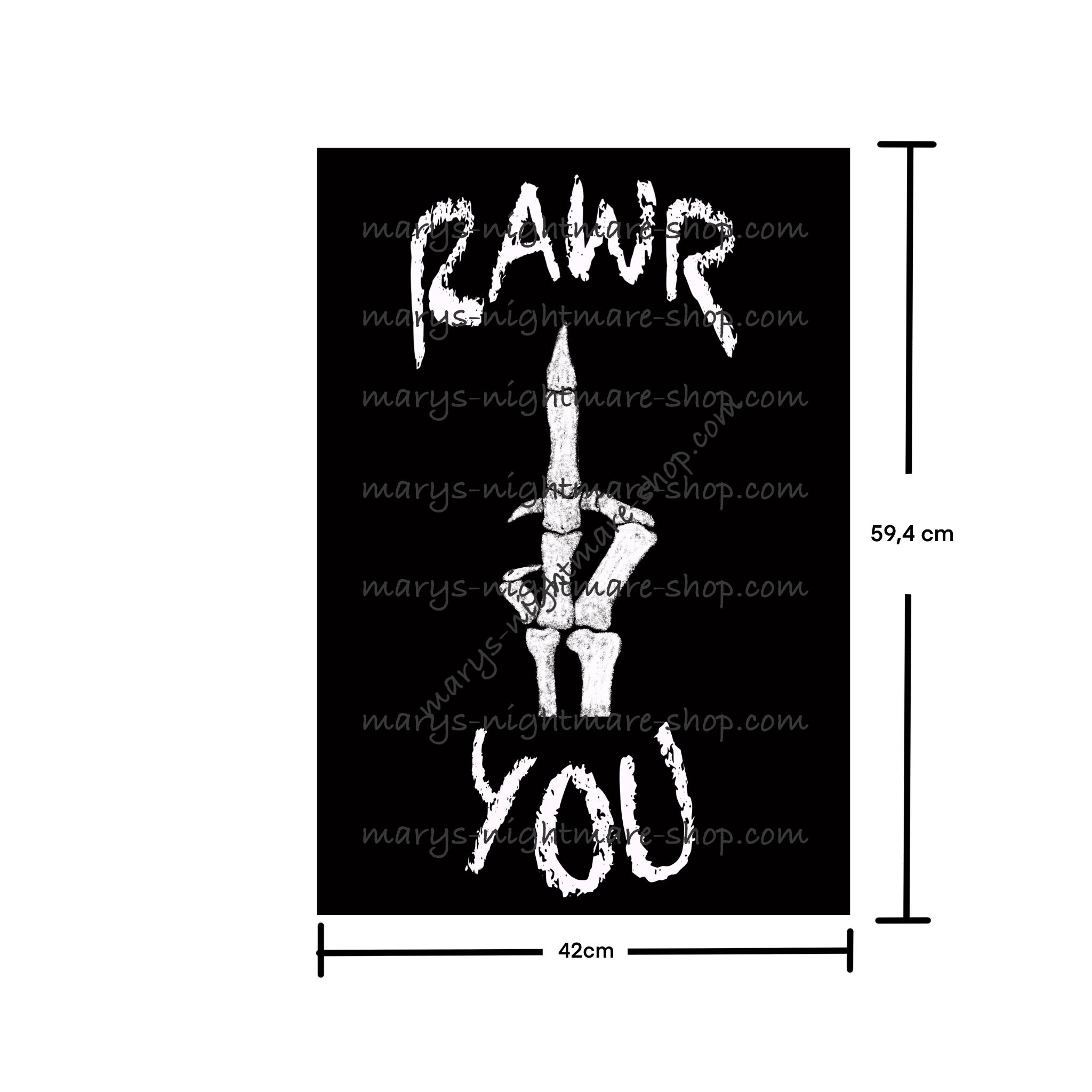 maße 42cm x 59,4 cm Poster Mary Nightmare Dinosaurier Kralle